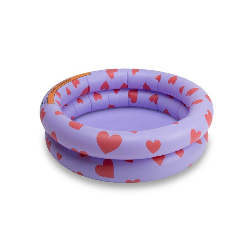 Swim Essentials Basen dla niemowląt - Fioletowy - Serca - Ø 60 cm