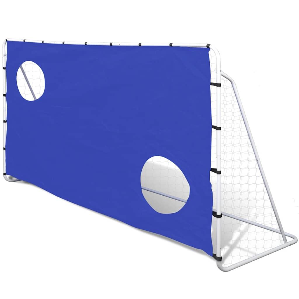 vidaXL vidaXL Stalowa bramka do piłki nożej z panelem celowania 240 x 92 150 cm