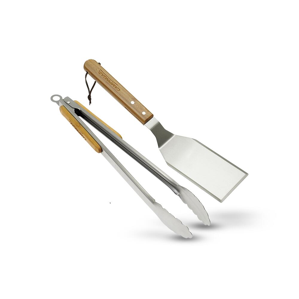 Zestaw akcesoriów do grilla Campingaz Untesil Duo - Plancha Spatula and tongs bamboo handle