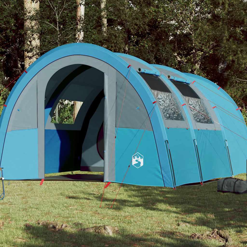 vidaXL Namiot kempingowy, 4-os., niebieski, 483x340x193 cm, tafta 185T