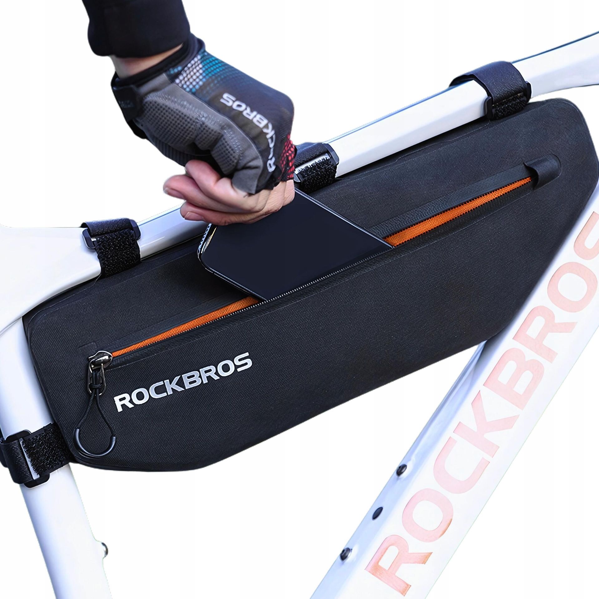Wodoodporna torba rowerowa mocowana na rzepy pod ramę 3L czarna ROCKBROS