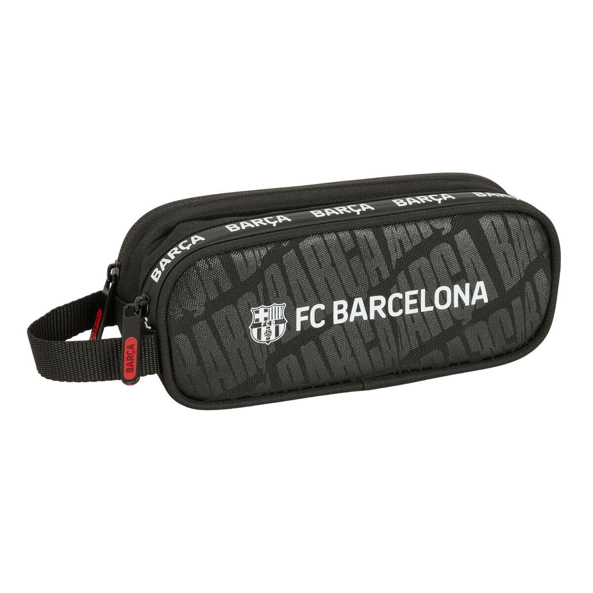 Piórnik Szkolny Podwójny FC Barcelona Logo Saszetka Czarny Zamek 25/26