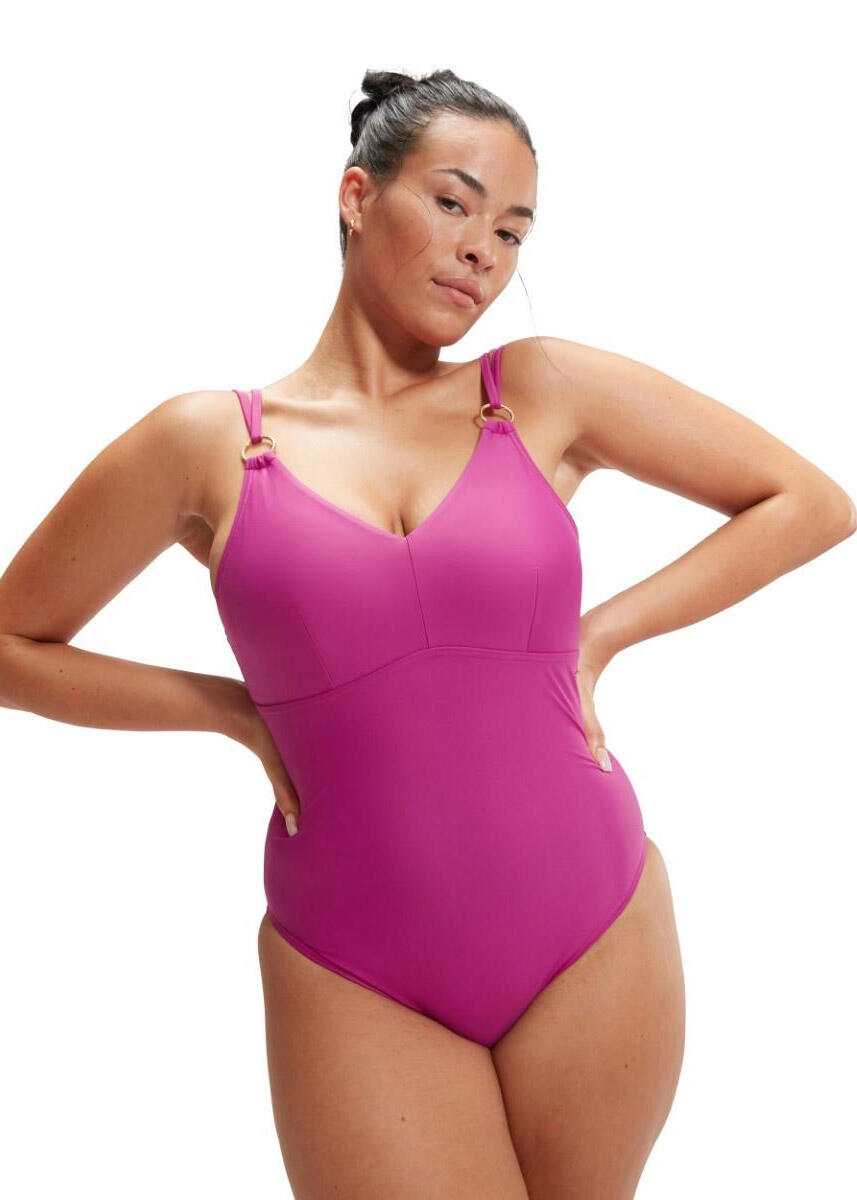 SPEEDO Modelujący kostium kąpielowy na ramiączkach Wineberry UK 42