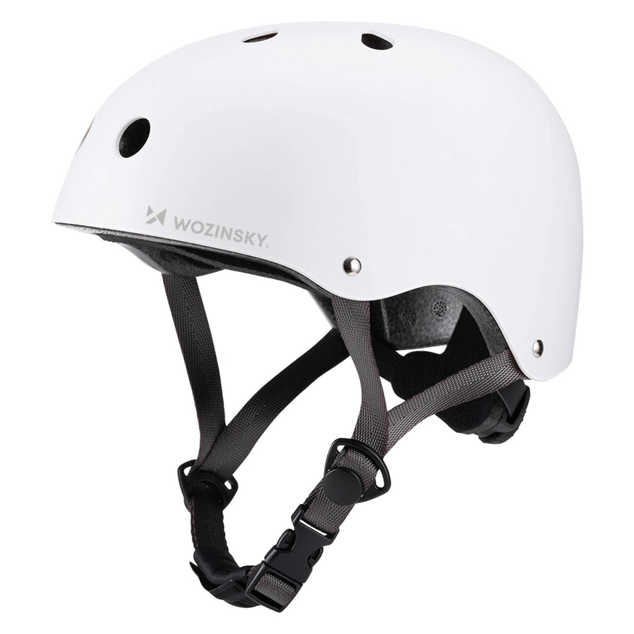 Kask rowerowy typu orzeszek BMX hulajnoga Wozinsky S biały lekki regulowany