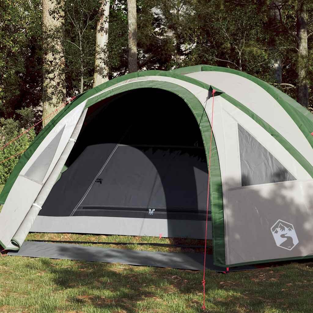 vidaXL Namiot kempingowy, 4-os., zielony, 300x250x132 cm, tafta 185T