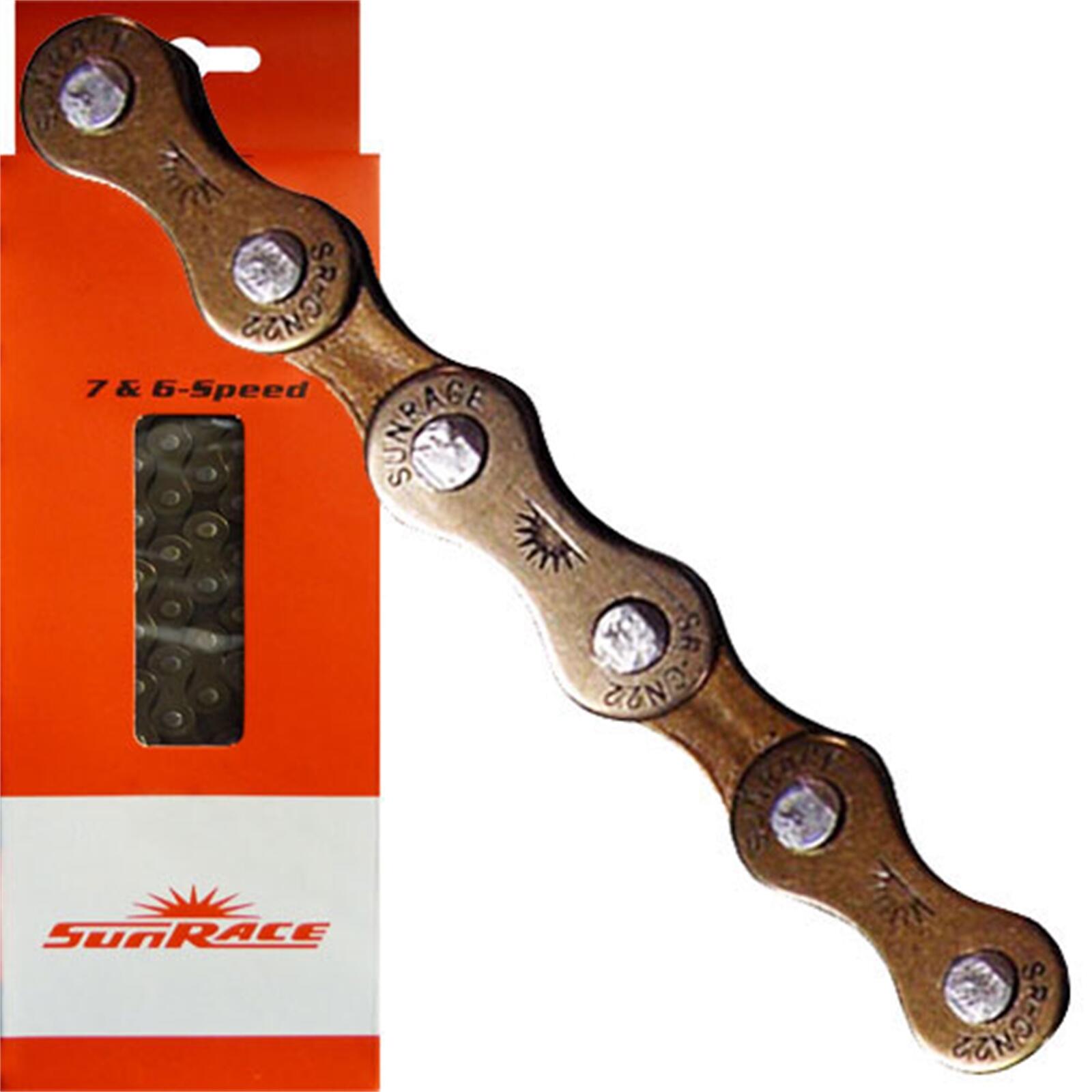 SUNRACE CNM22 Chain 6/7-speed 116 Chain Links, brązowy 2022 Łańcuchy 23.16-0400
