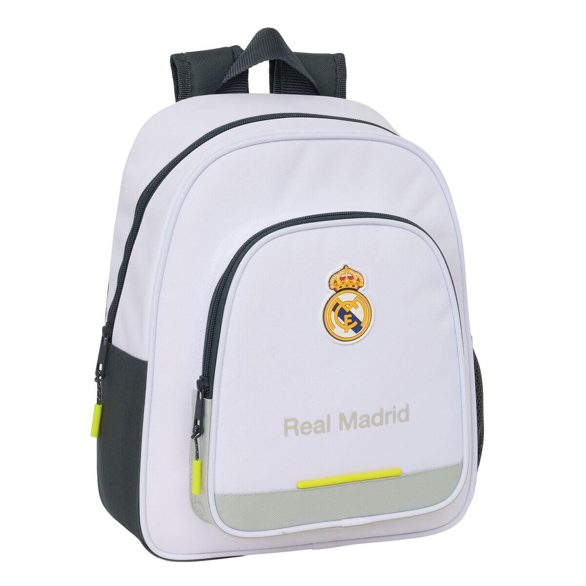 Safta REAL MADRID EQUIPATION 25/26 - Plecak dziecięcy, idealny dla dzieci w różnym wieku, wygodny i wszechstronny, jakość i wytrzymałość, 28 x 10 x 34 mm, biała, M, Casual