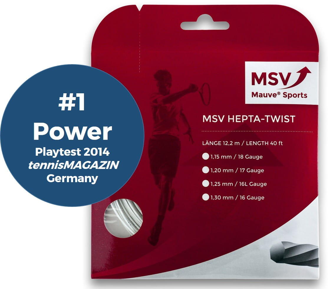 Naciąg do rakiety tenisowej MSV Hepta Twist biały set 12 m. -