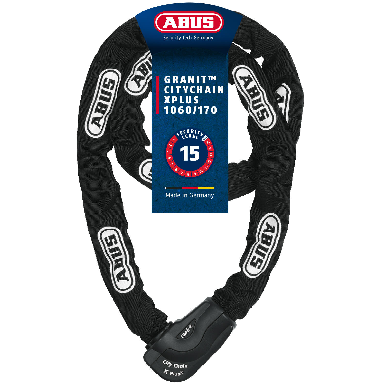 Abus Łańcuch Granit CityChain X-Plus 1060 czarny / Rozmiar: 170 cm 28625