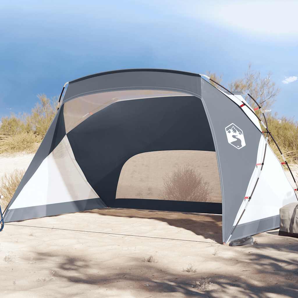 vidaXL Namiot plażowy, szary, 274x178x170/148 cm, 185T, tafta