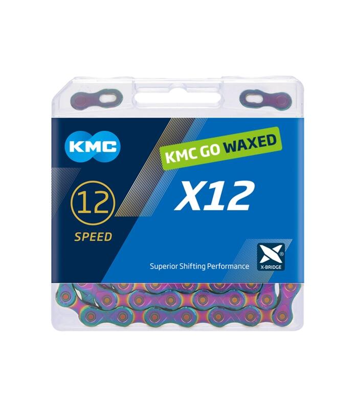 KMC X12 Aurora Blue 12s 126 ogniw woskowany łańcuch