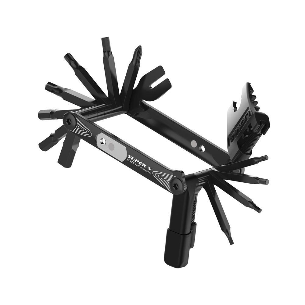 Lezyne Lezyne Super V Multitool with 23 Functions, black  2021 Narzędzia wielofunkcyjne i mini narzędzia 452100091