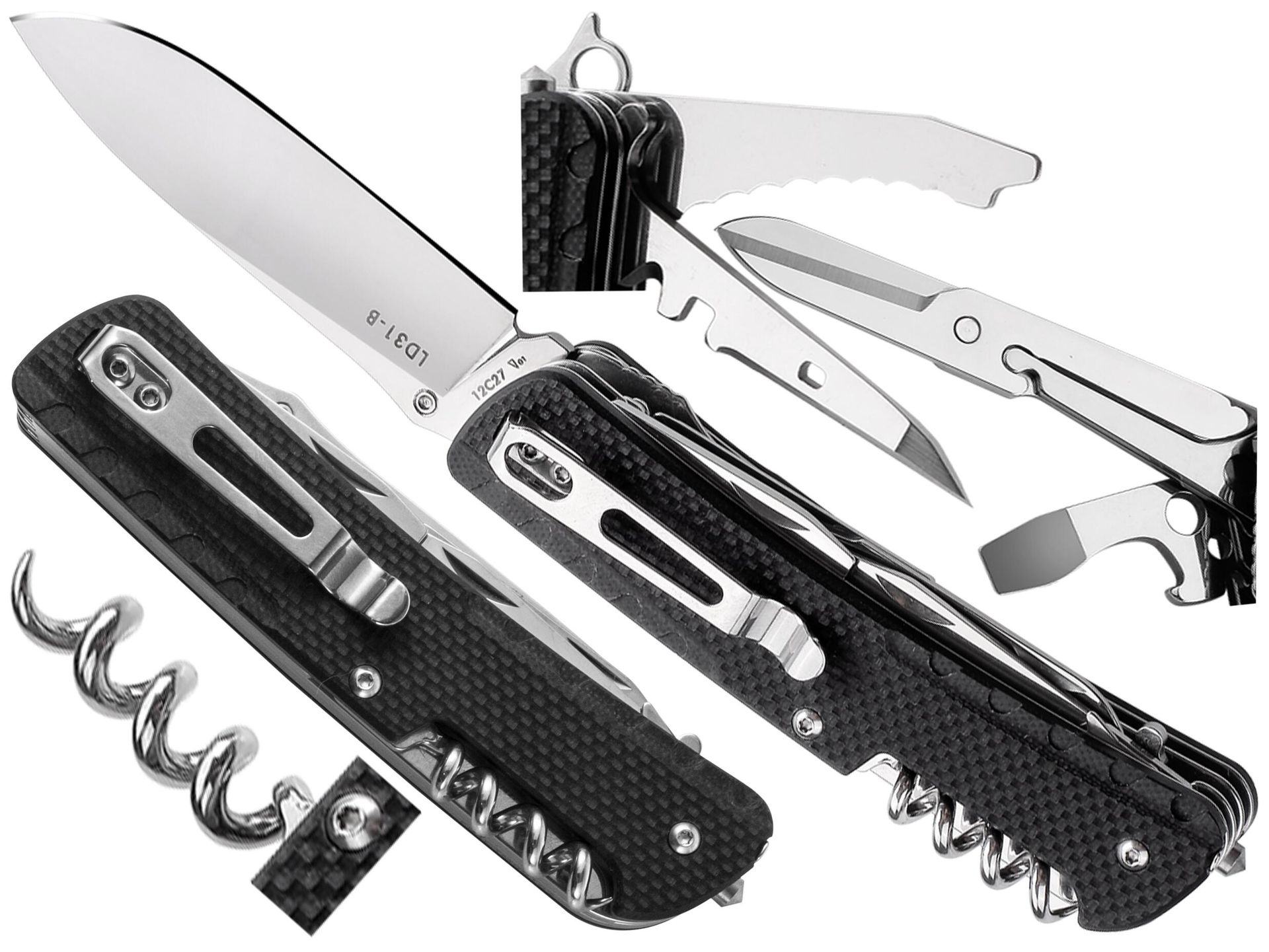 RUIKE Nóż kieszonkowy na ruike Trekker ld31-B Black/czarny Stainless Steel RKELD31B