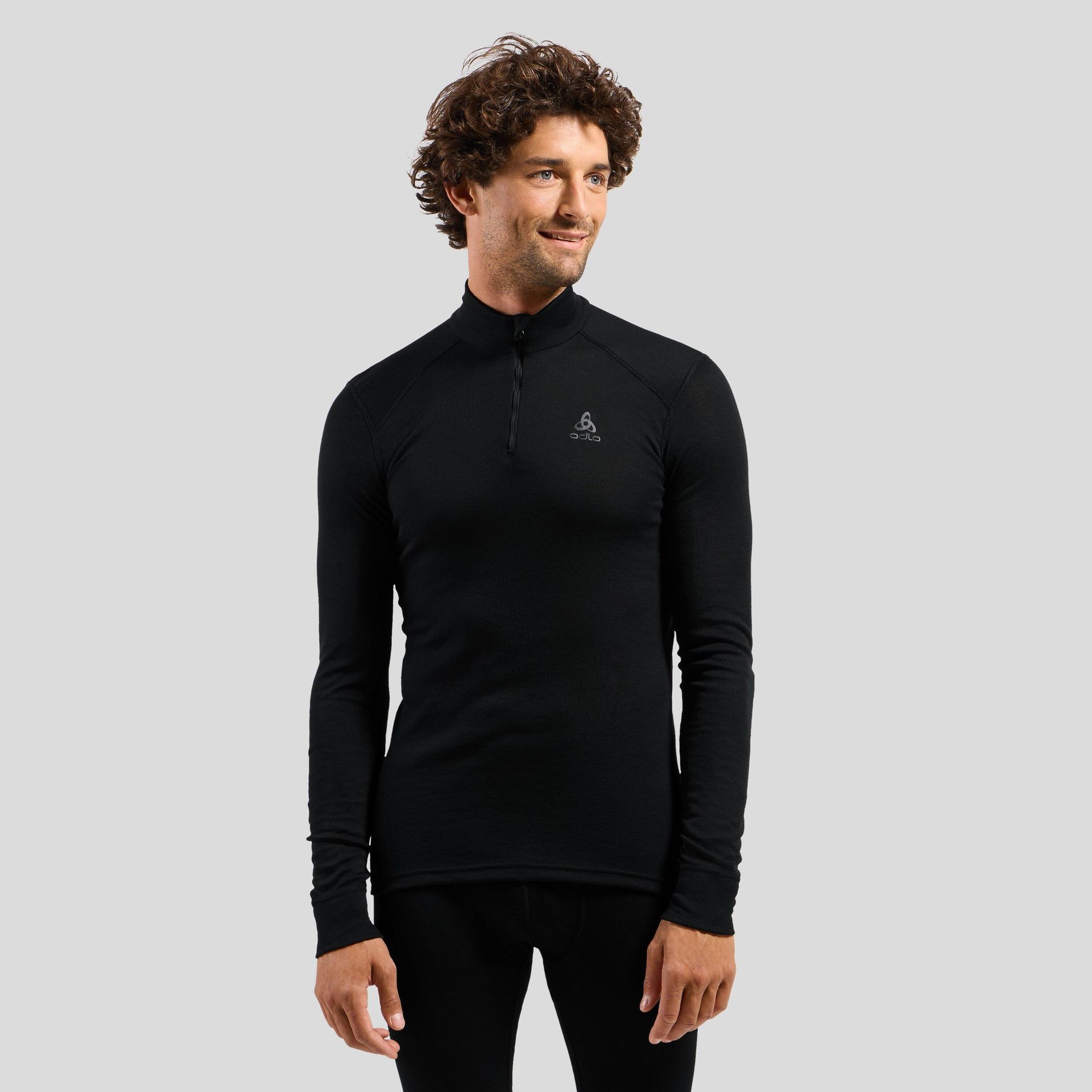 Odlo Active Warm BL Top Turtle Neck L/S Half Zip - czarna bluza termoaktywna, rozmiar L
