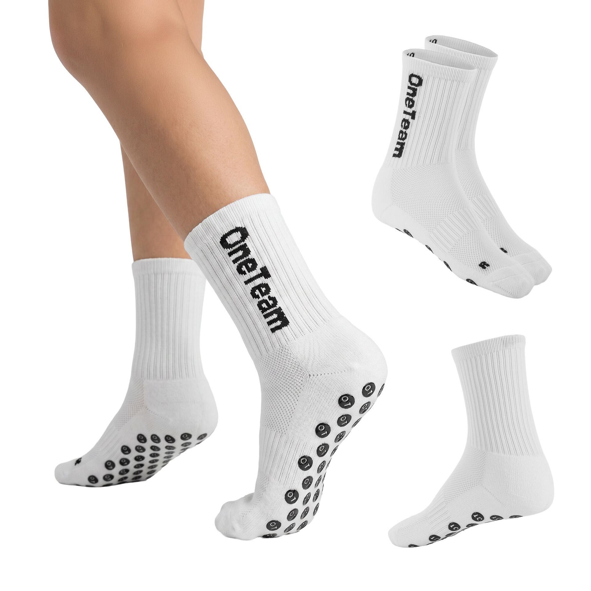 Skarpety piłkarskie dziecięce OneTeam Precision Grip antypoślizgowe 2-pack