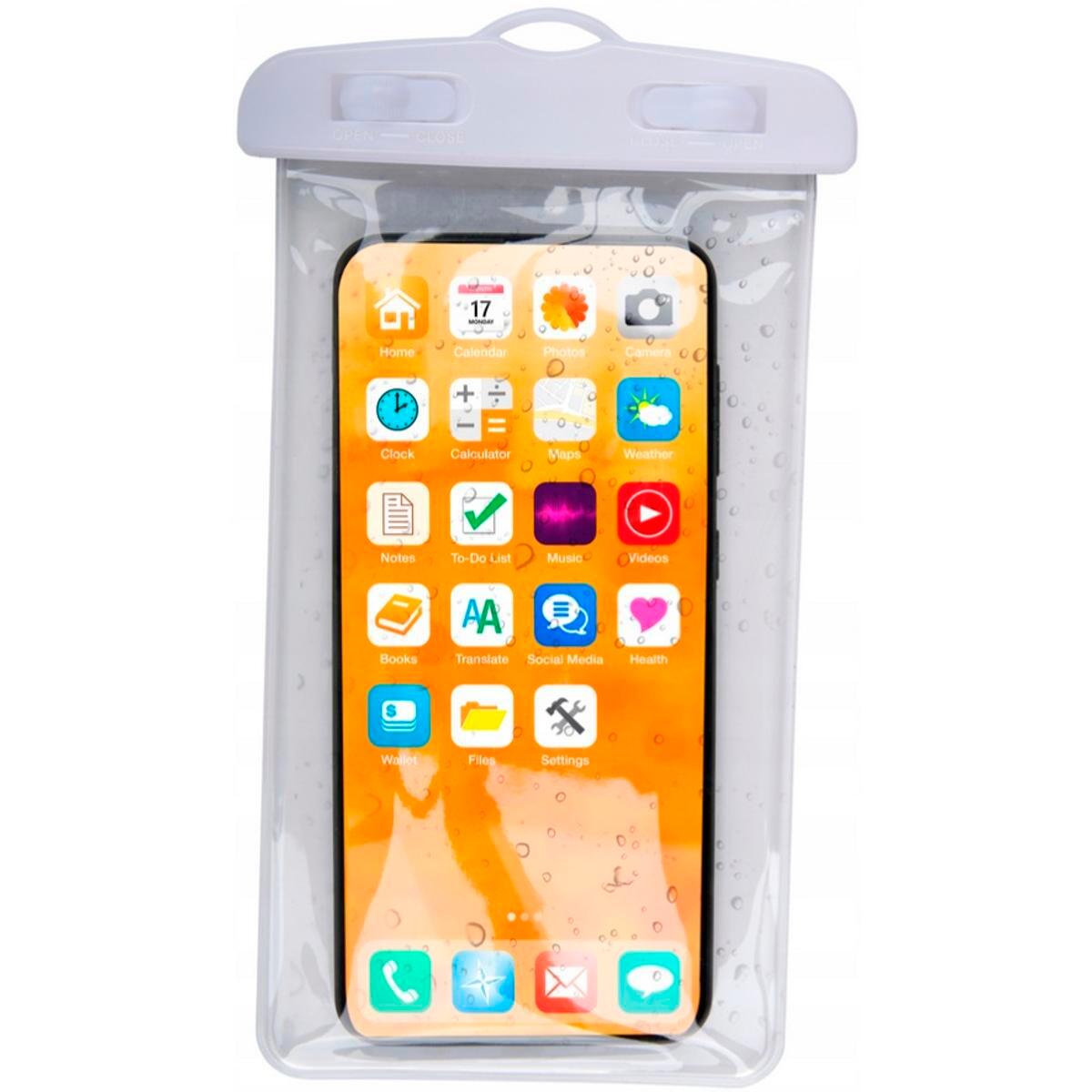 Grundig WODOODPORNE ETUI POKROWIEC NA TELEFON 11X21CM PVC BIAŁE GRUNDIG