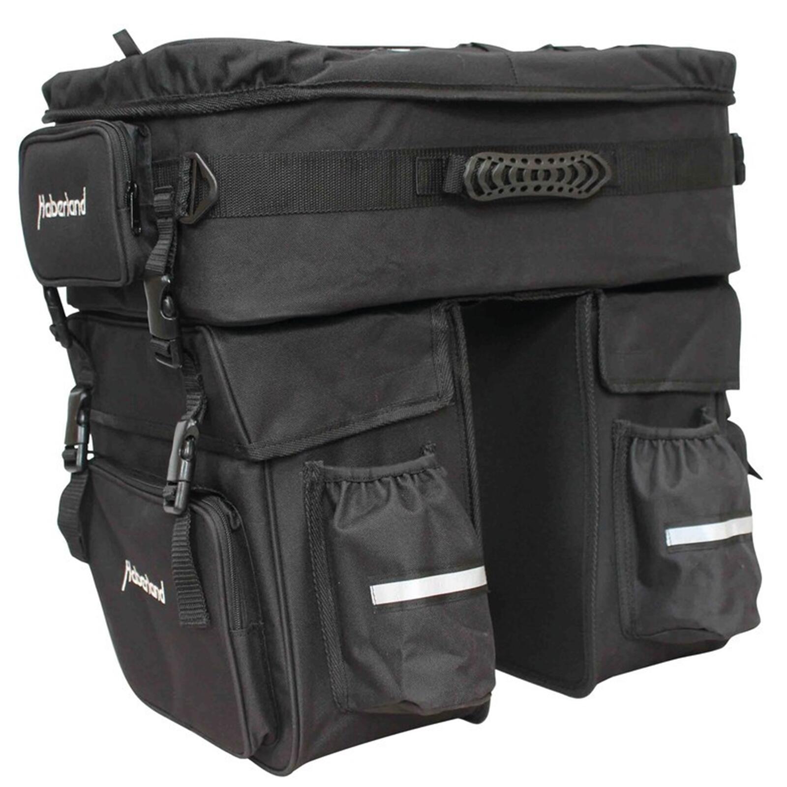 Haberland torba rowerowa torba na torba Pack zestaw 2-częściowy podwójne i Topcase, czarna, 32 x 34 x 16 cm, 0.5 litra, set550 00 SET550 00_Schwarz_32 x 34 x 16 cm, 0.5 Liter