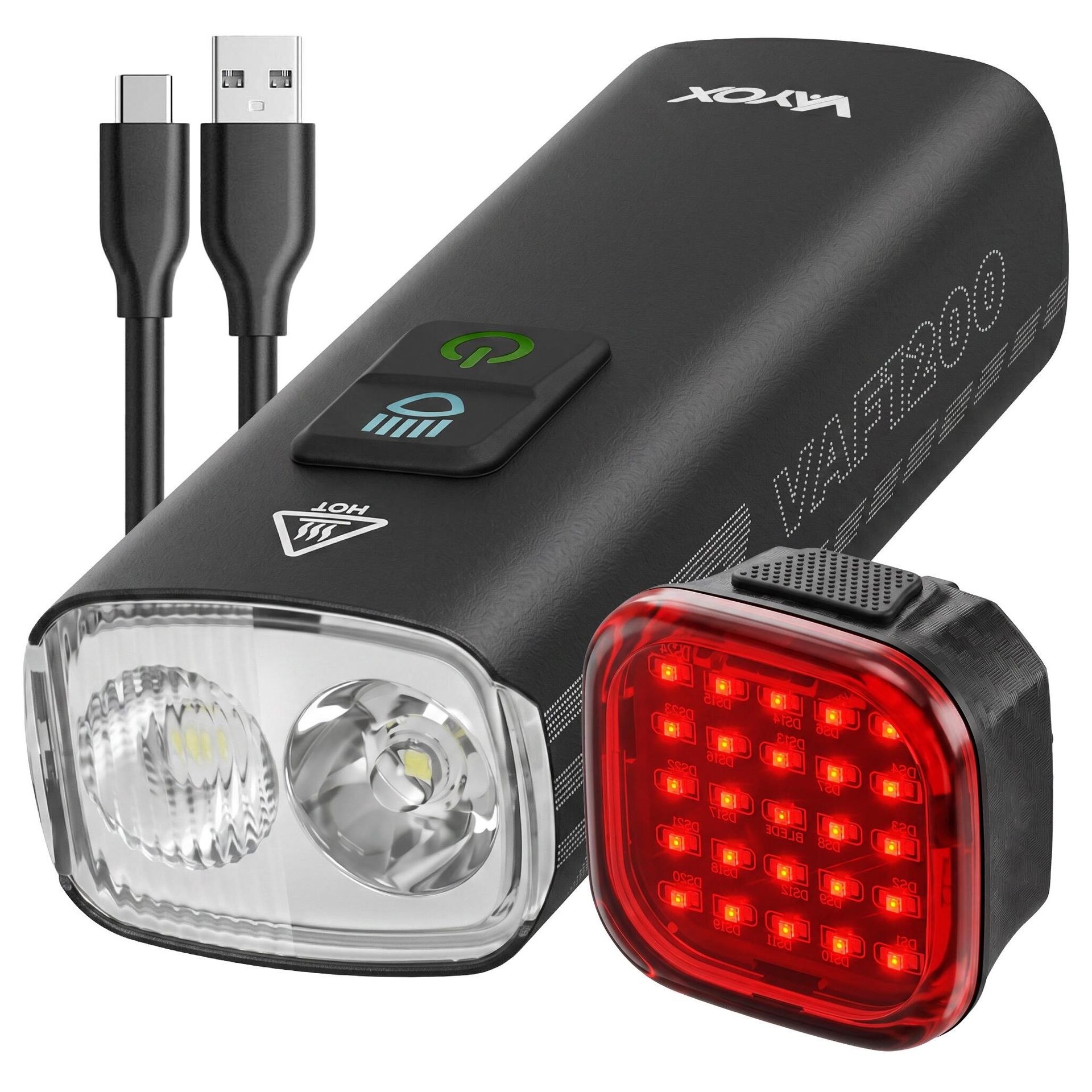 Zestaw lampek rowerowych przednia i tylna Vayox VAF1200 + VAR60 USB-C