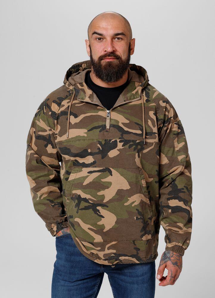 Kurtka z kapturem Pit Bull Kangurka Bassmore Military Kangaroo Jacket '24 - Woodland Camo M