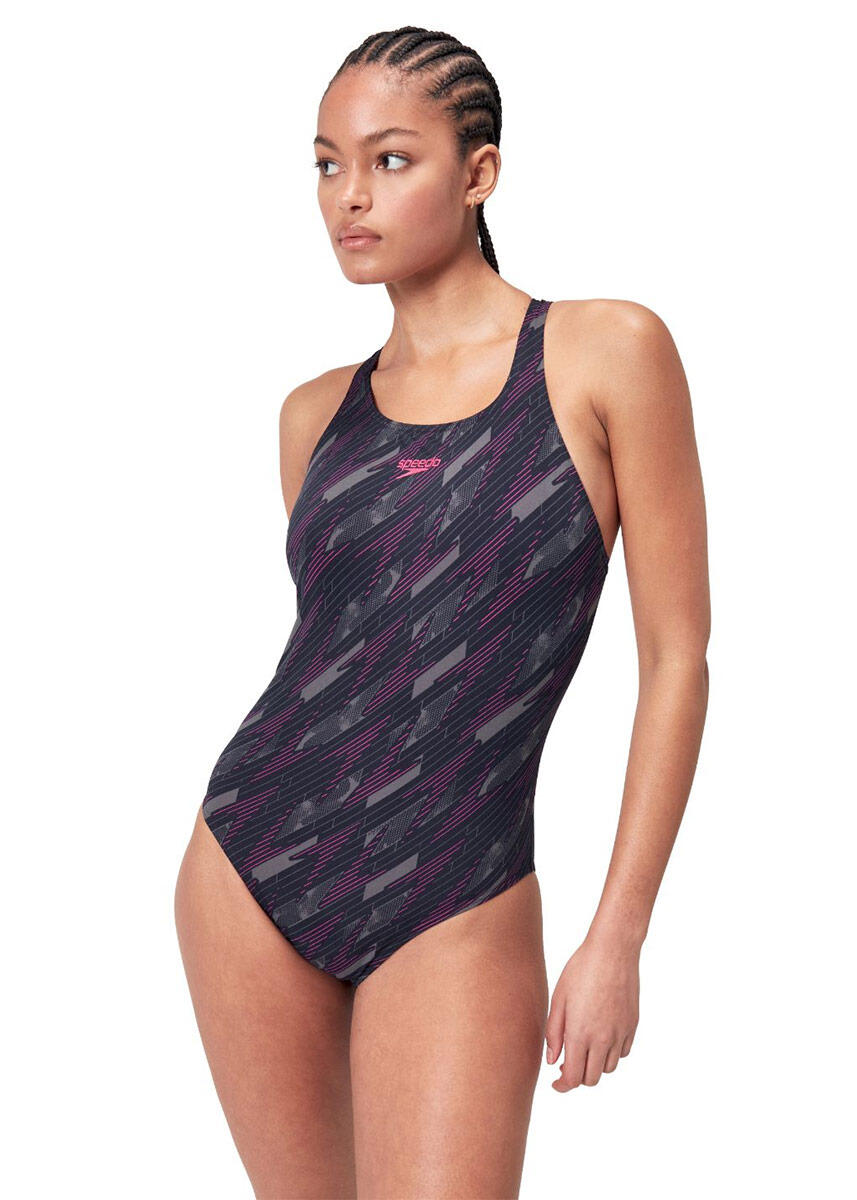 Strój Kąpielowy Speedo Hyperboom Medalist – Czarno-Różowy – Rozmiar 28