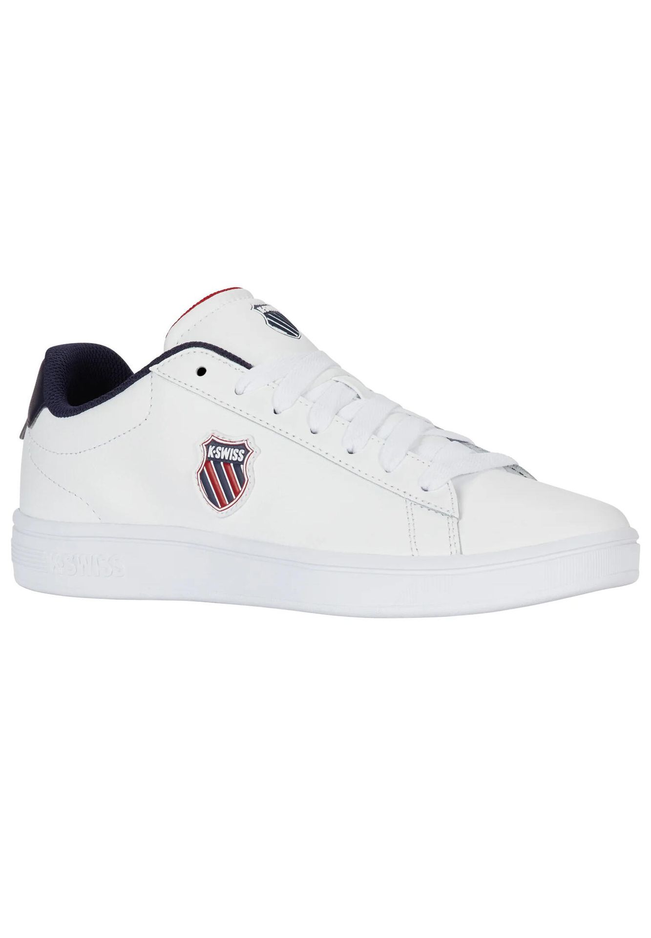 Męskie sneakersy K-Swiss COURT SHIELD II WHITE/PEACOAT/SAMBA RED-M (04412-983-M)