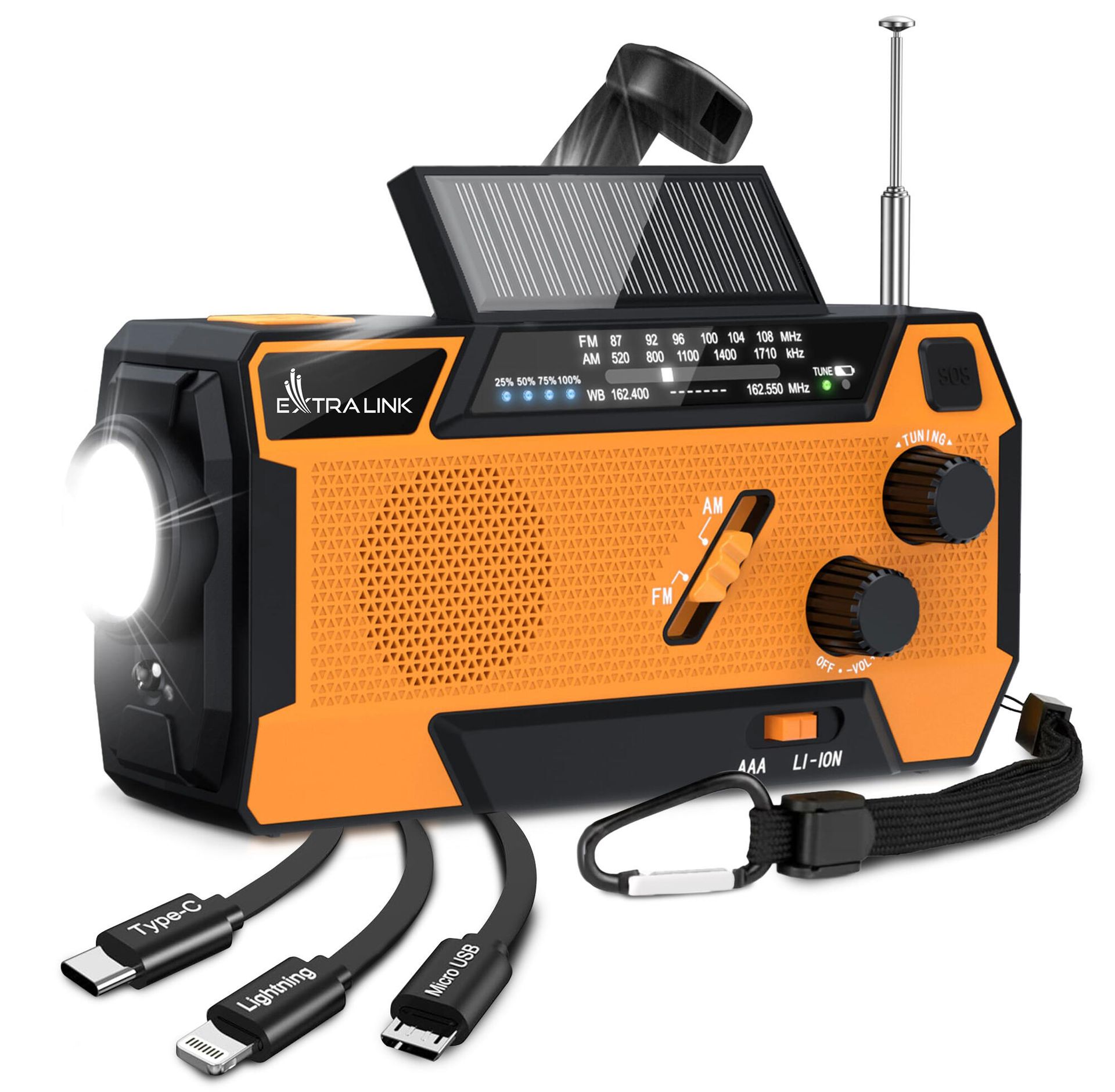 EXTRALINK RADIO AWARYJNE SOLARNE Z LATARKĄ SOS SR-4000