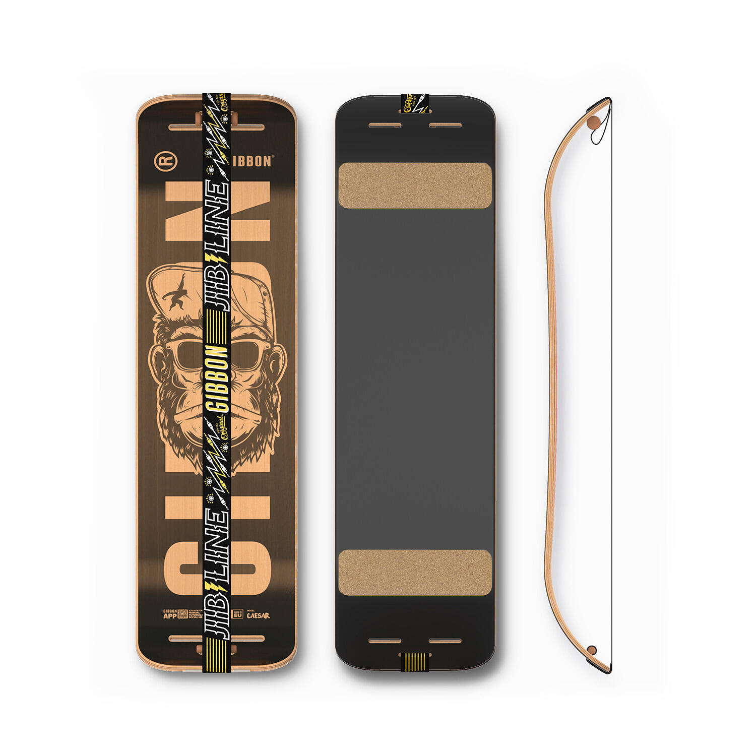 Gibbon GIBOARD Set - Roots Rocker Travel, brązowy 2021 Slackline - zestawy 20419