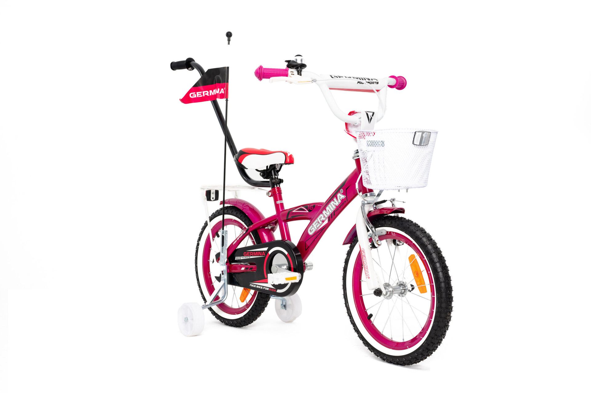 Rower dziecięcy GERMINA BMX 16 cali dla dziewczynki Różowy