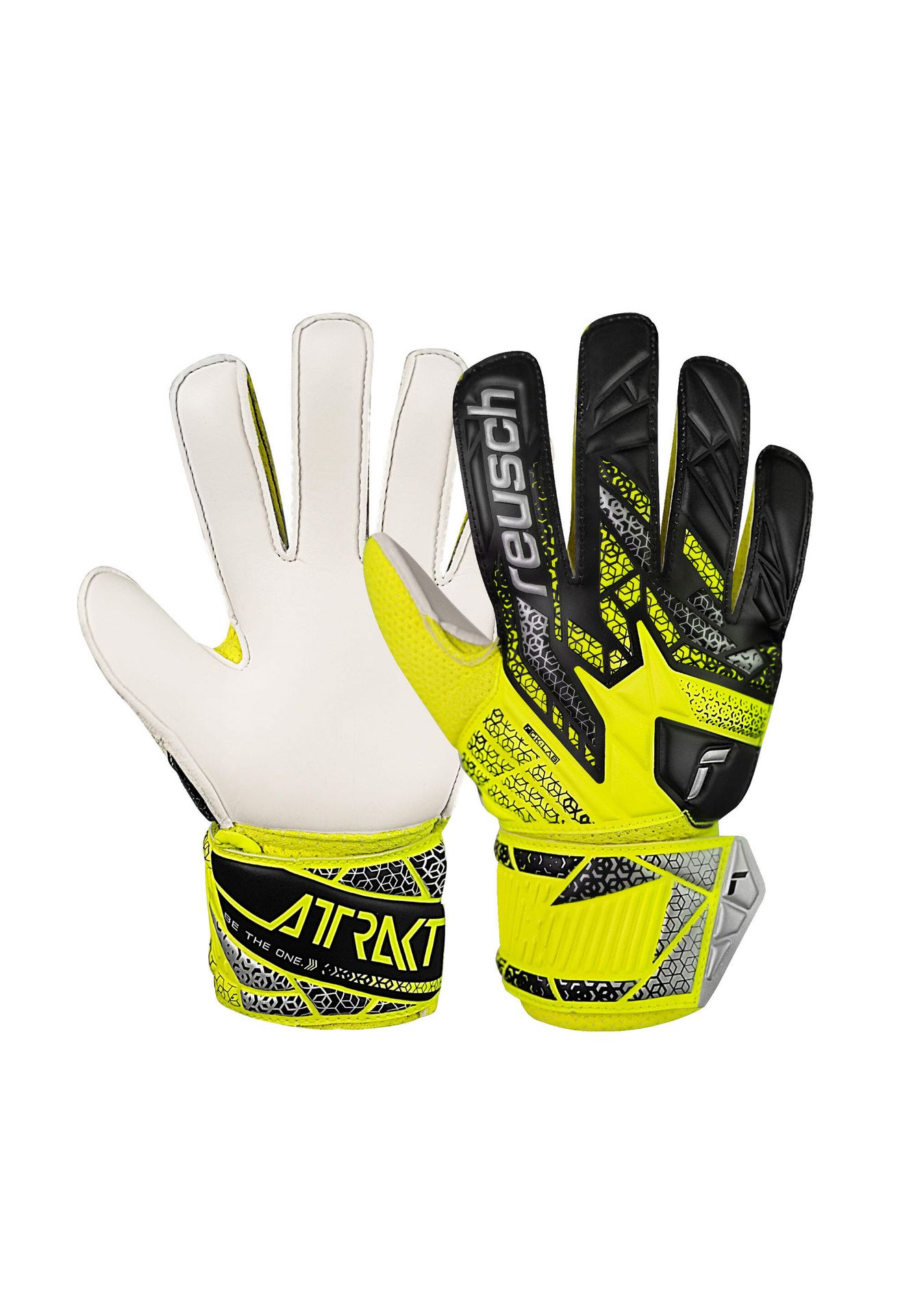 Rękawice bramkarskie Reusch Attrakt Solid Junior żółto-czarne 5572515 2014, rozmiar 7,5