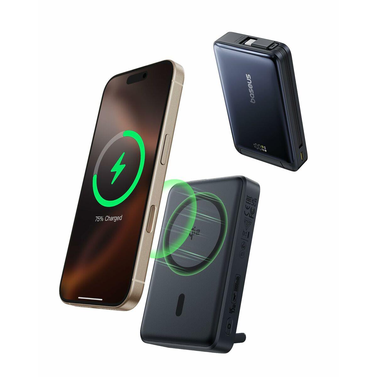 Baseus Nomos Qi2, USB-C 10000mAh 45W Granatowy