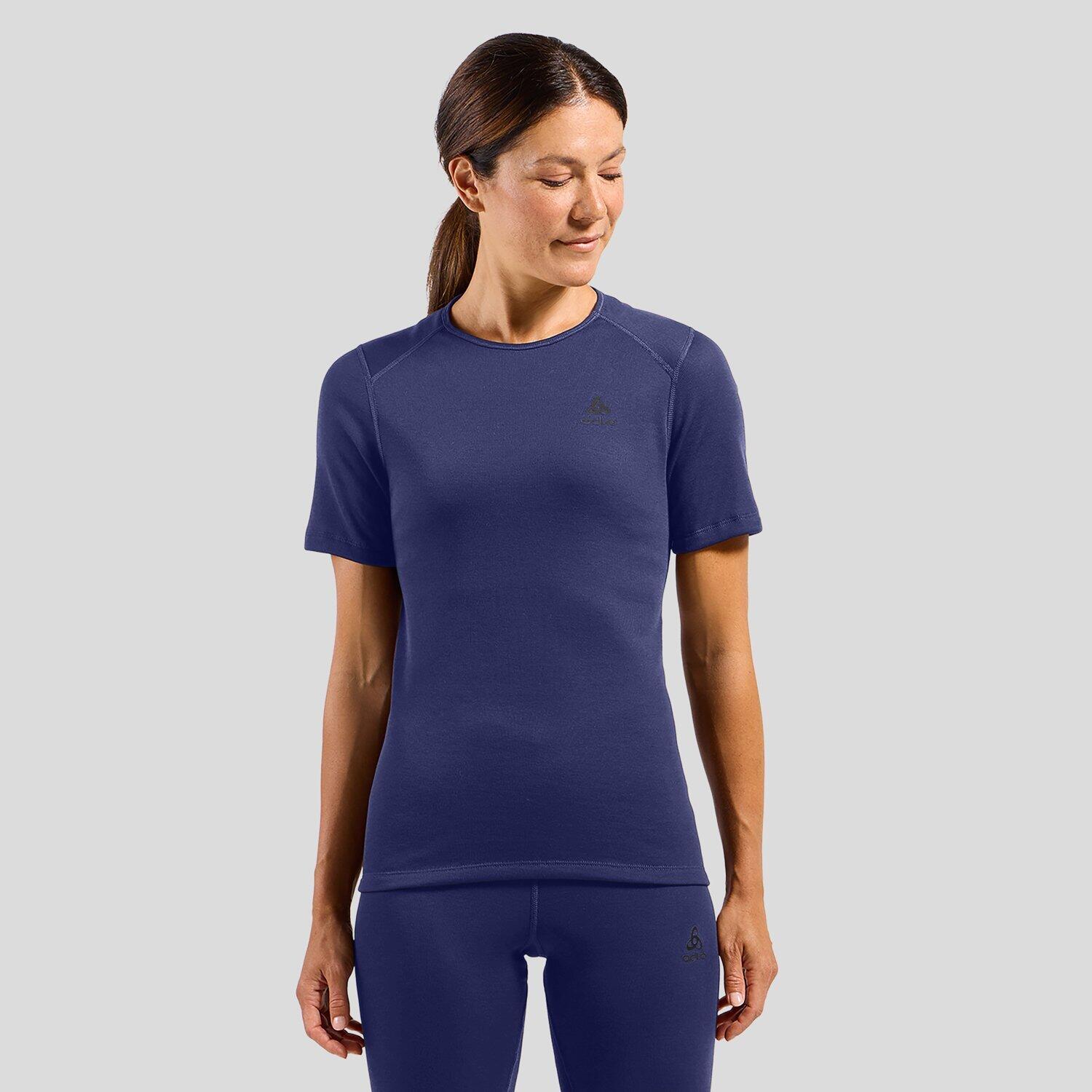 Bielizna termoaktywna z długim rękawem Odlo BL TOP crew neck s/s ACTIVE WARM roz. S Niebieska