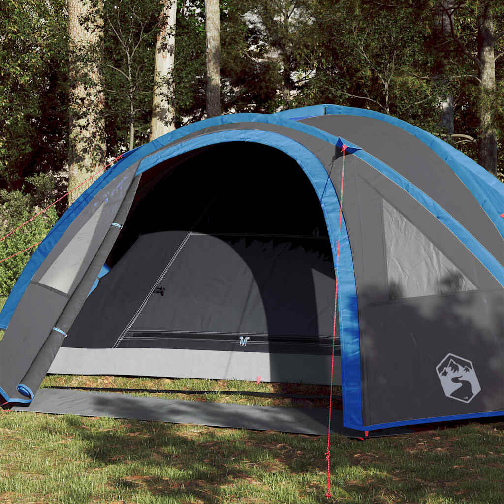 vidaXL Namiot kempingowy, 4-os., niebieski, 300x250x132 cm, tafta 185T