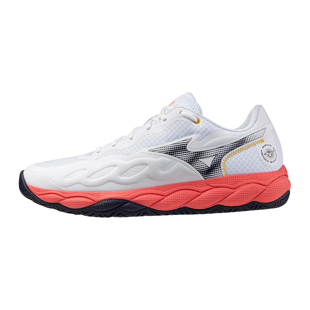 Damskie buty tenisowe Mizuno Wave Enforce Court AC W White/Blue Granite/Calypso Cor EUR 40,5