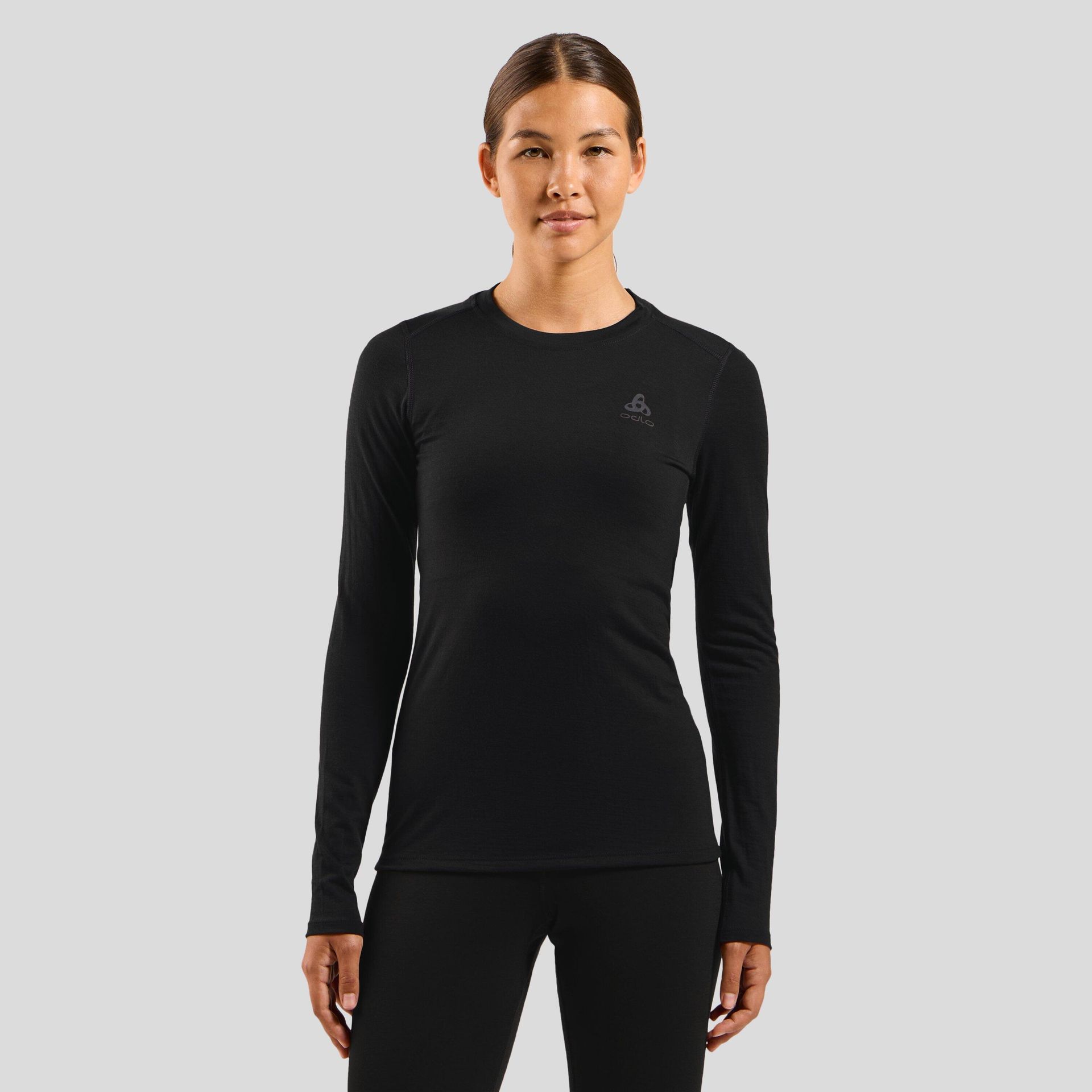 Koszulka damska ODLO Merino 160 BL Top Crew Neck l/s roz. S Czarna