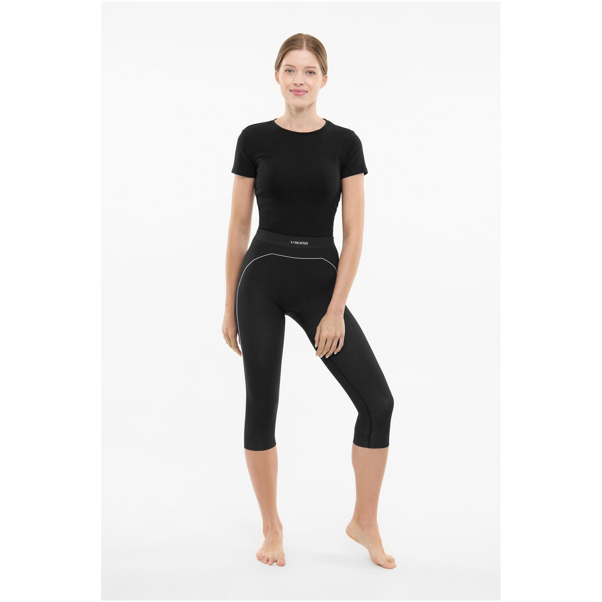 Getry termoaktywne damskie Viking Etna 2.0 Pants 3/4 Bamboo 0948 czarno-fioletowy S