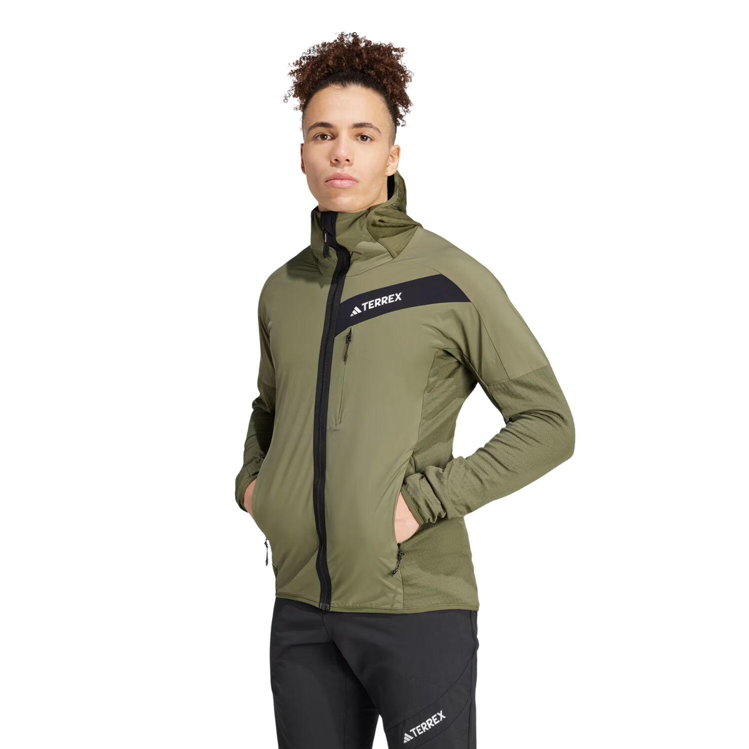 Kurtka męska Adidas Terrex Techrock Hooded Wind Fleece sportowa wiatroszczelna-XL