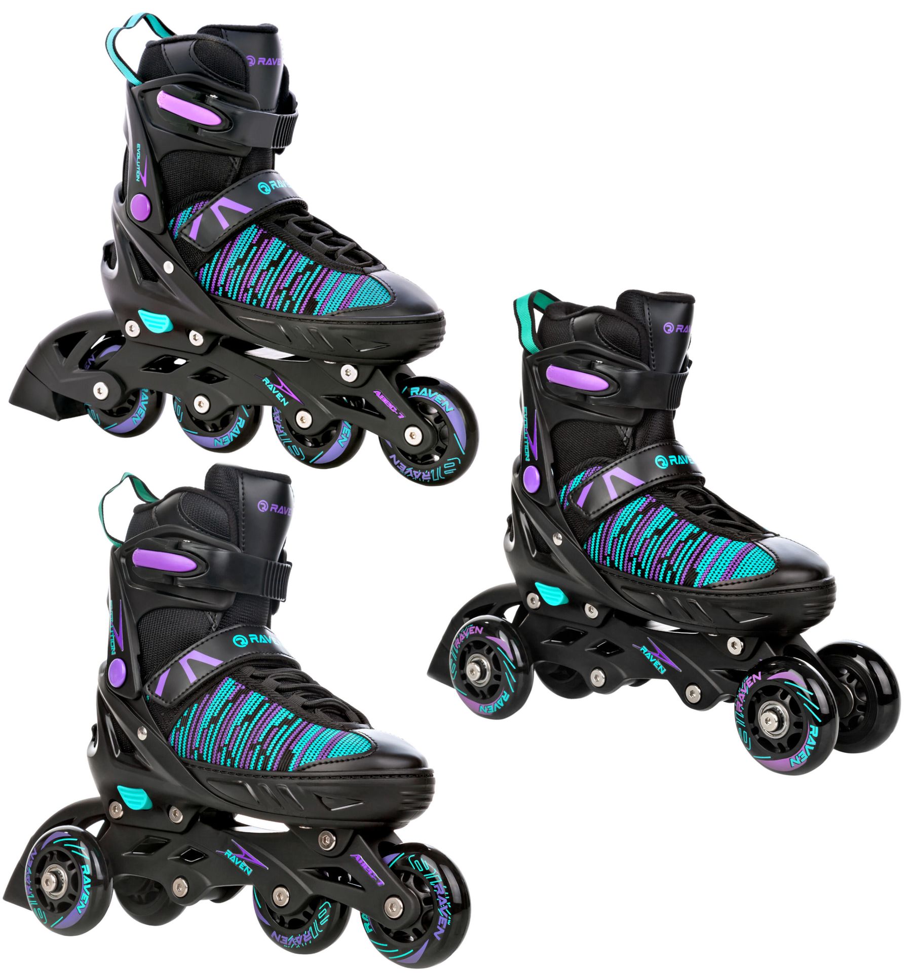 Rolki Wrotki 3w1 Raven Cande Black 35-39