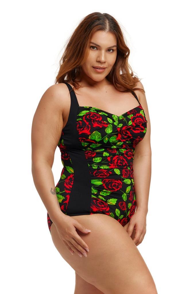 Strój do pływania z miseczkami FUNKITA Black Rose - Ruched