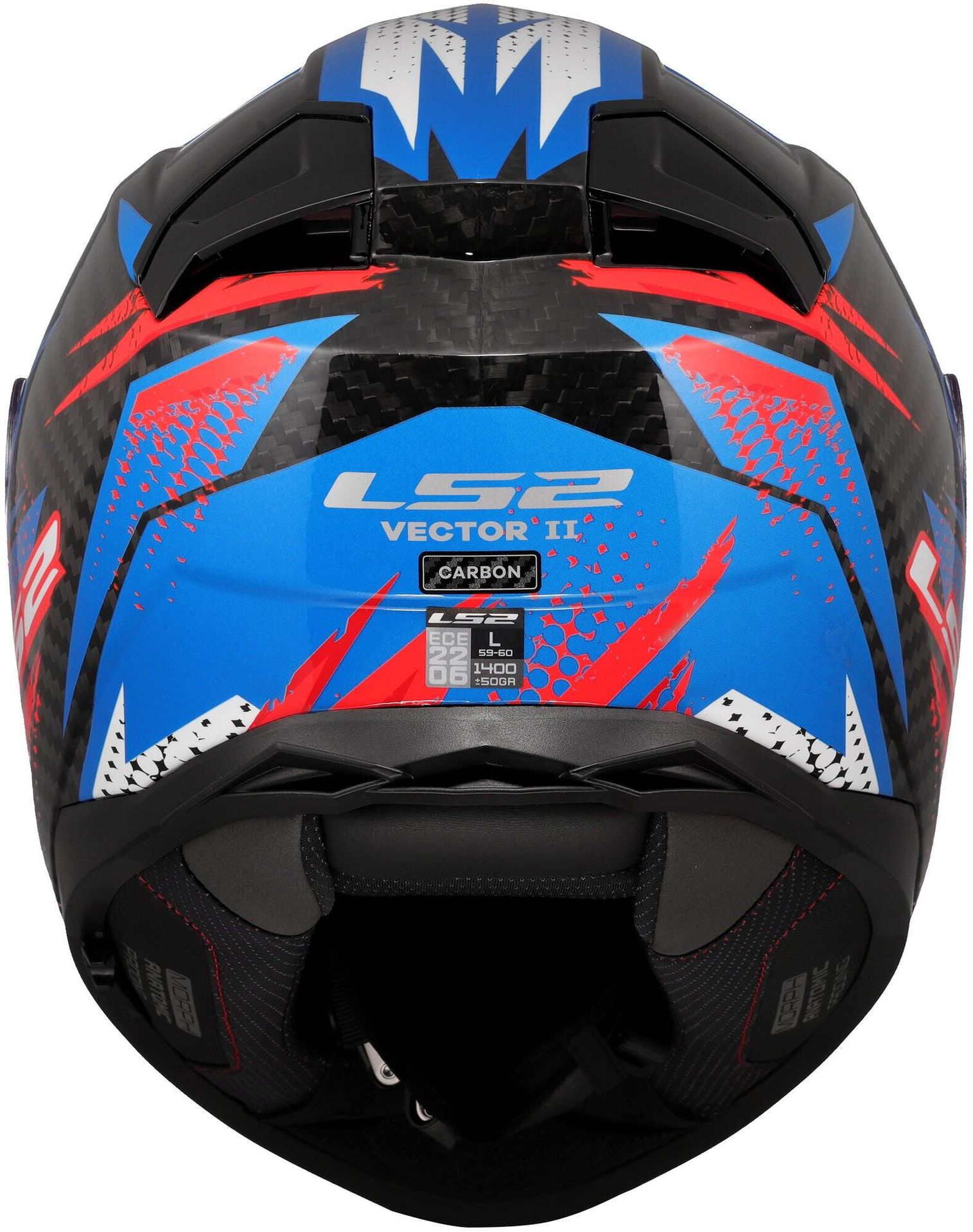 Kask integralny LS2 FF811 Vector II Carbon Tantic XXL niebiesko-czerwony