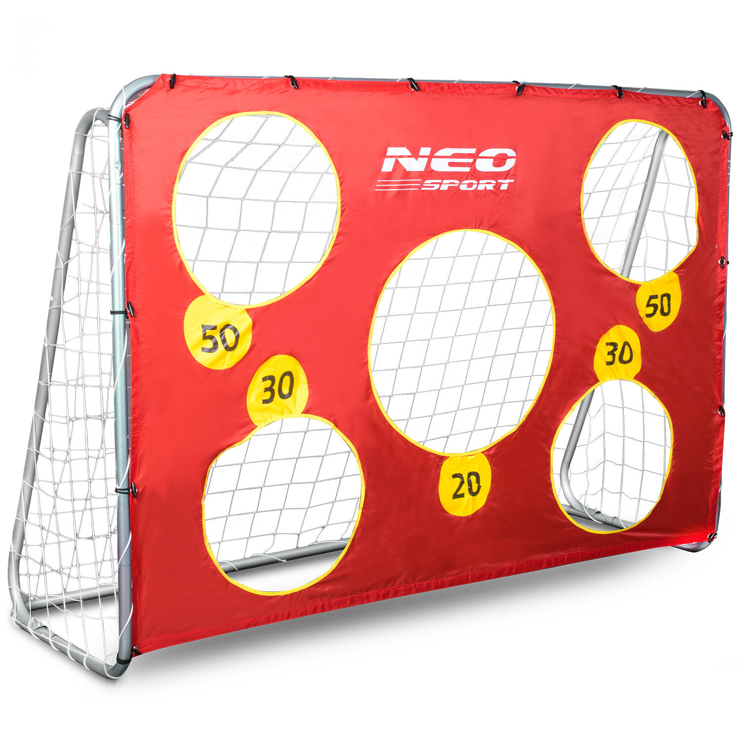 Neo-Sport Duża bramka do piłki nożnej, piłkarska 215 x 153 x 76 cm + mata celownicza