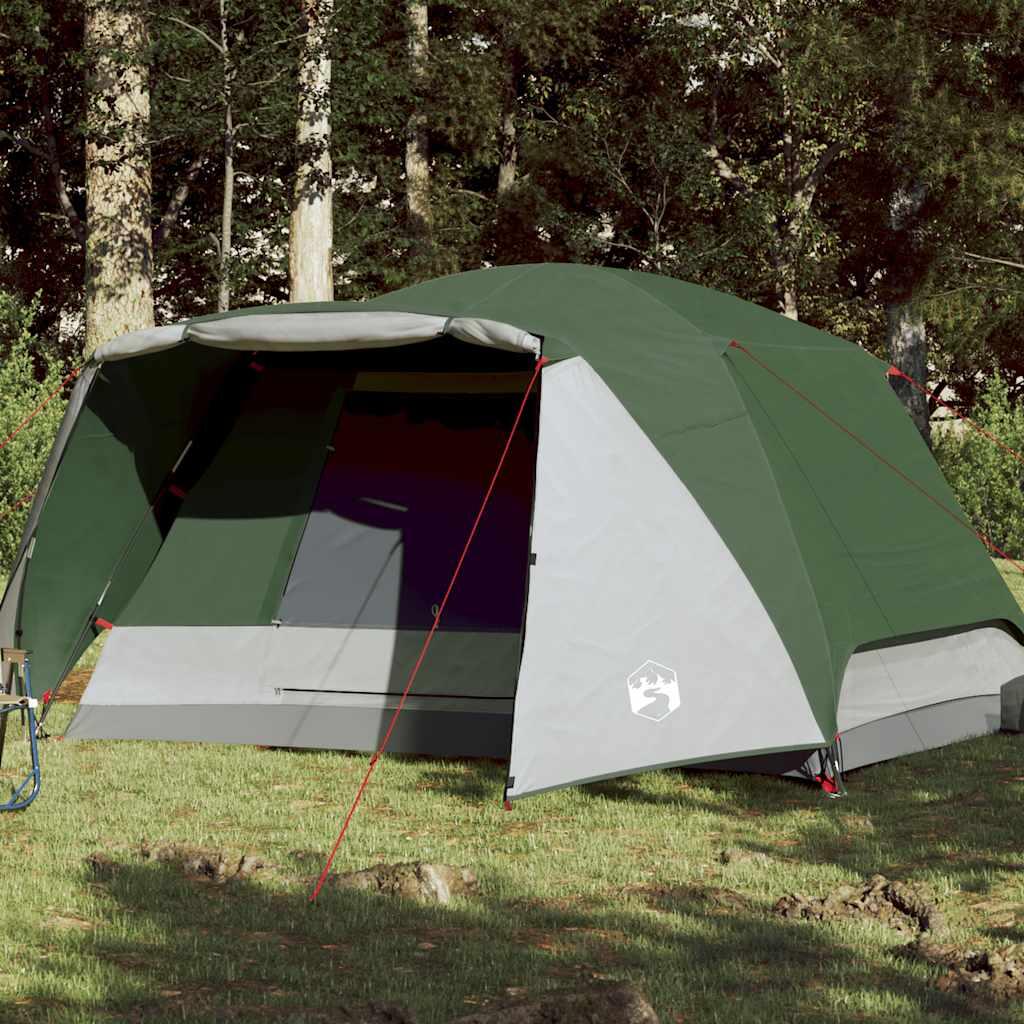 vidaXL Namiot kempingowy, 4-os., zielony, 350x280x155 cm, tafta 190T