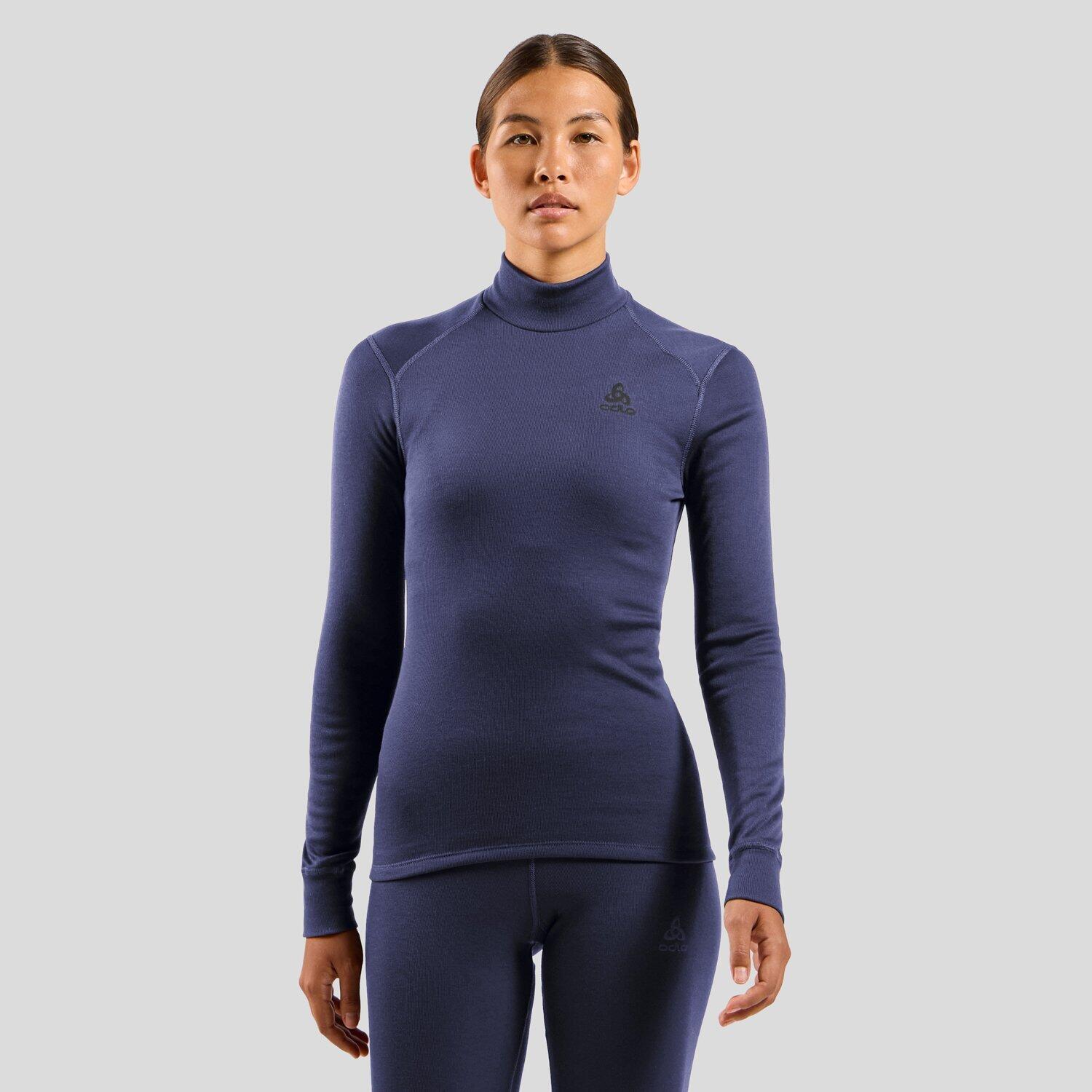 Bielizna termoaktywna z długim rękawem Odlo BL TOP turtle neck l/s ACTIVE WARM roz. M Niebieska