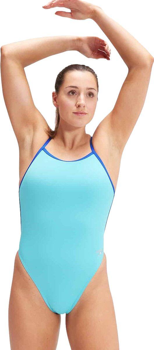 Strój Kąpielowy Speedo Solid Vback – Fluo Arctic/True Cobalt – Rozmiar 38