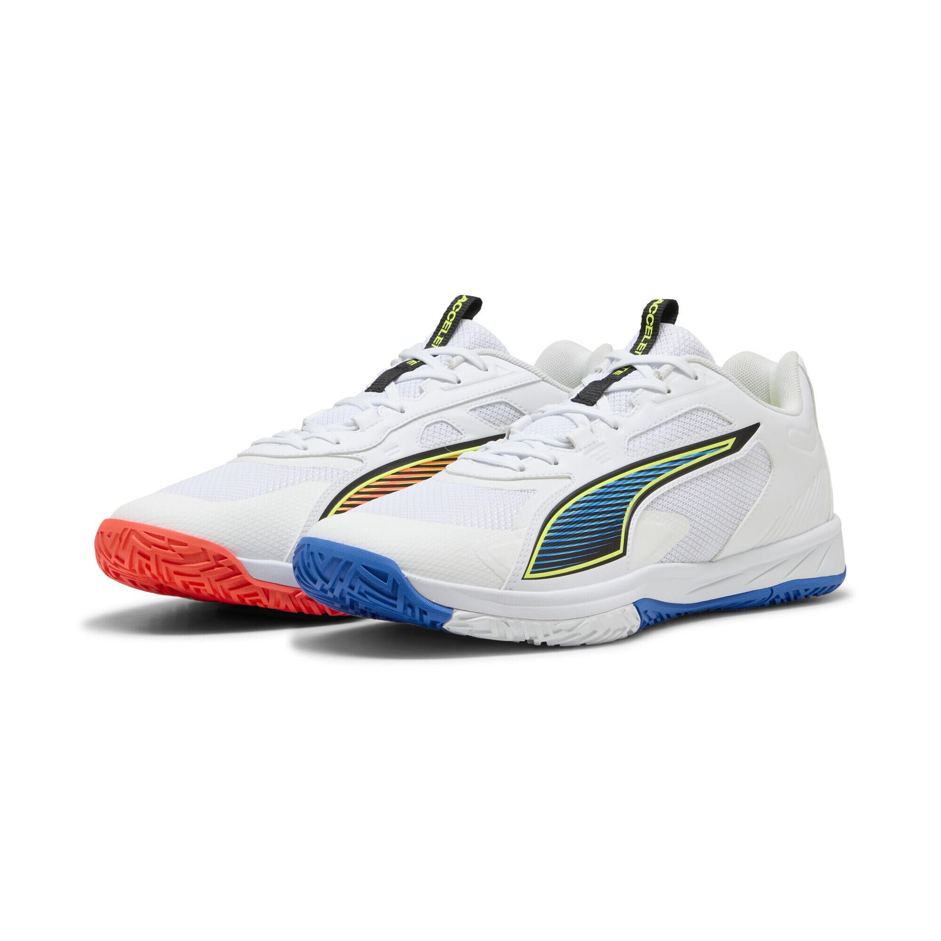 Buty do piłki ręcznej PUMA Accelerate Pro 4 Game On puma white/glowing red/ultra blue WYSYŁKA W 24H 30 DNI NA ZWROT