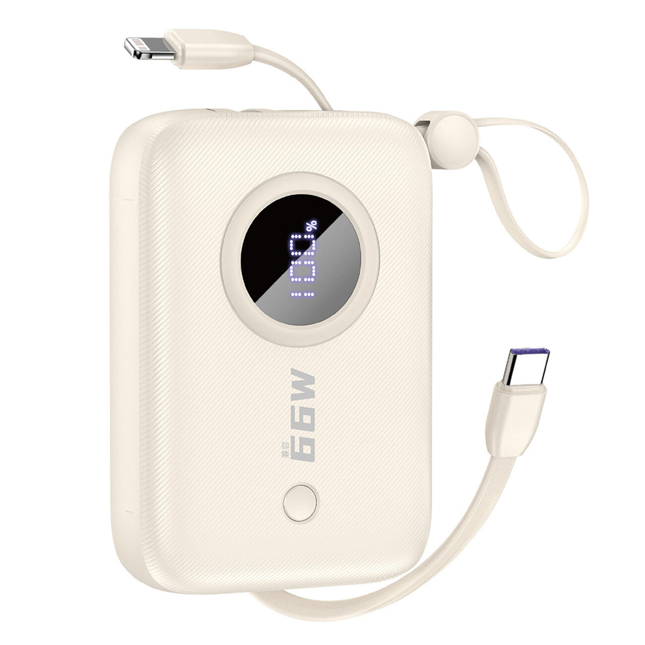 Powerbank Dudao K14 10000mAh z kablami USB-C / Lightning - beowy