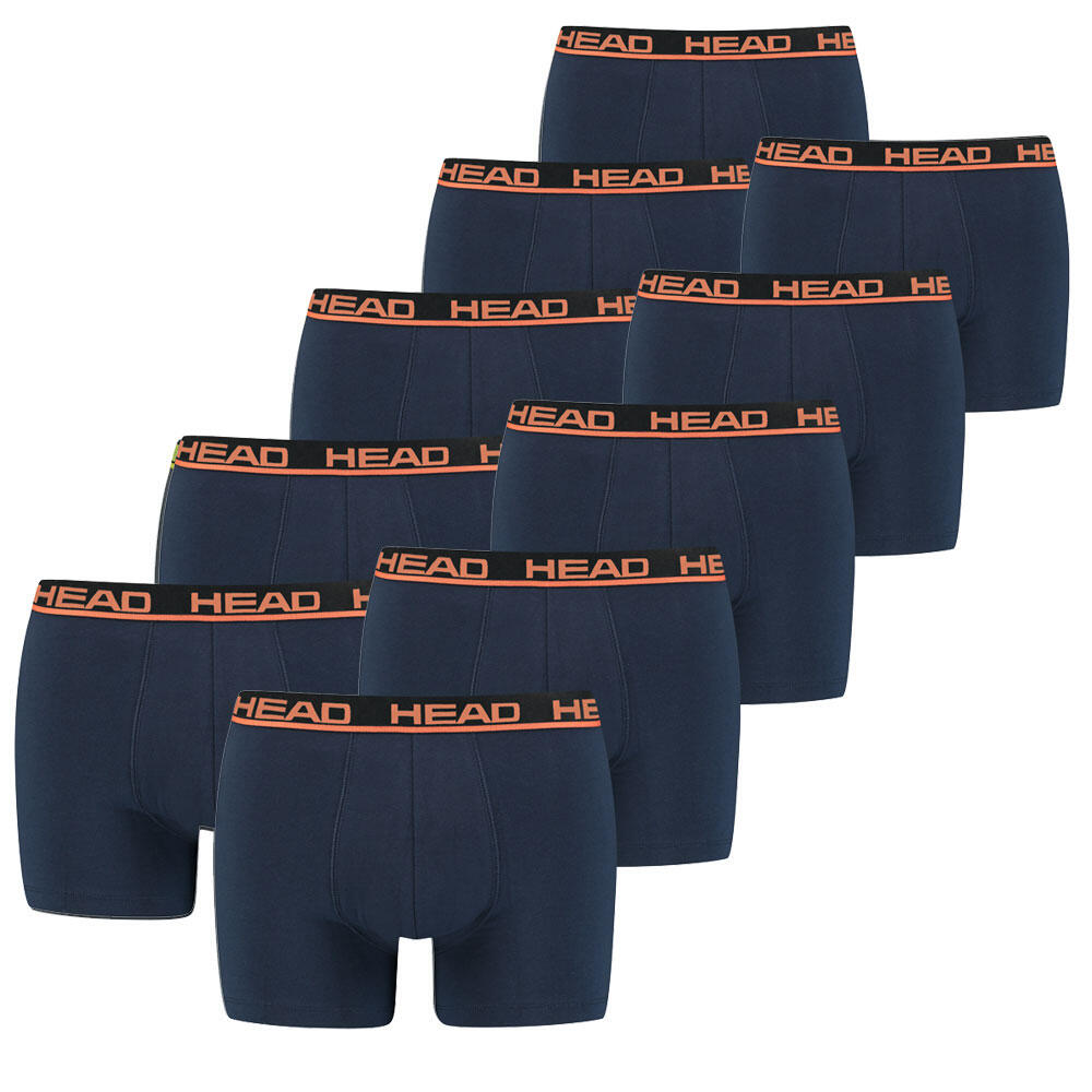 HEAD bokserki męskie zestaw 10 sztuk Orange/Peacoat