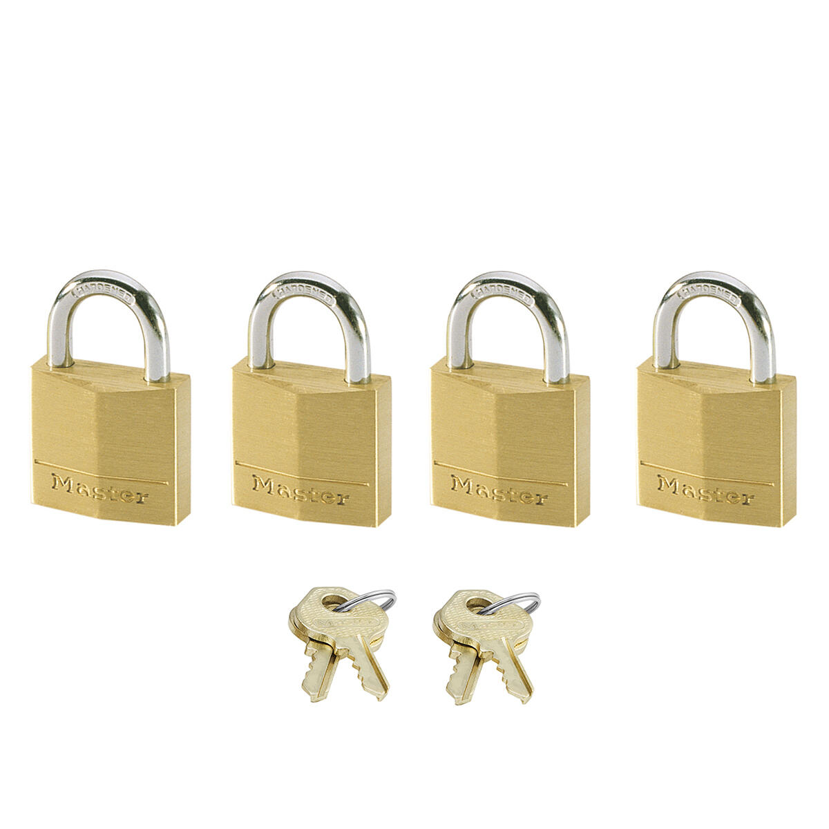 Master Lock 120EURQNOP, mosiężna kłódka, 20 mm, 4 sztuki 120EURQNOP