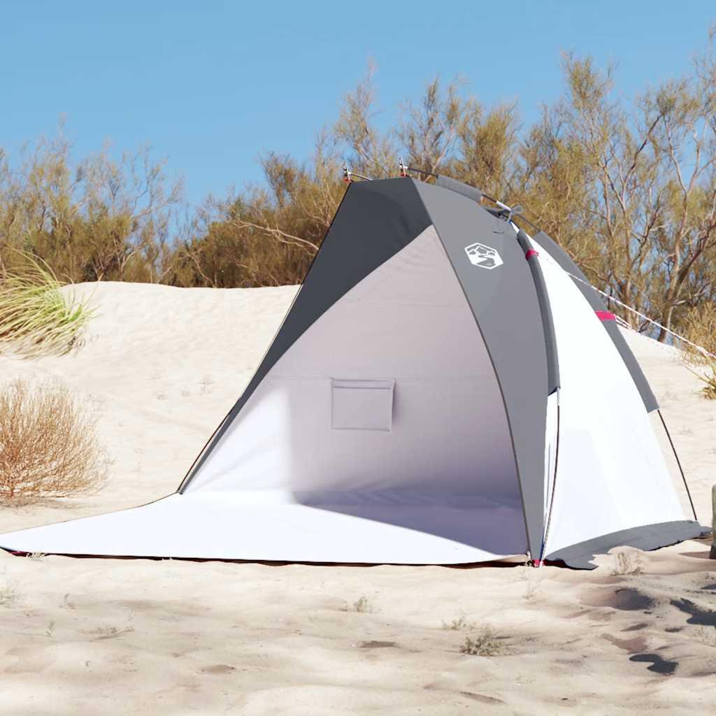 vidaXL Namiot plażowy, szary, 268x223x125 cm, tafta 185T