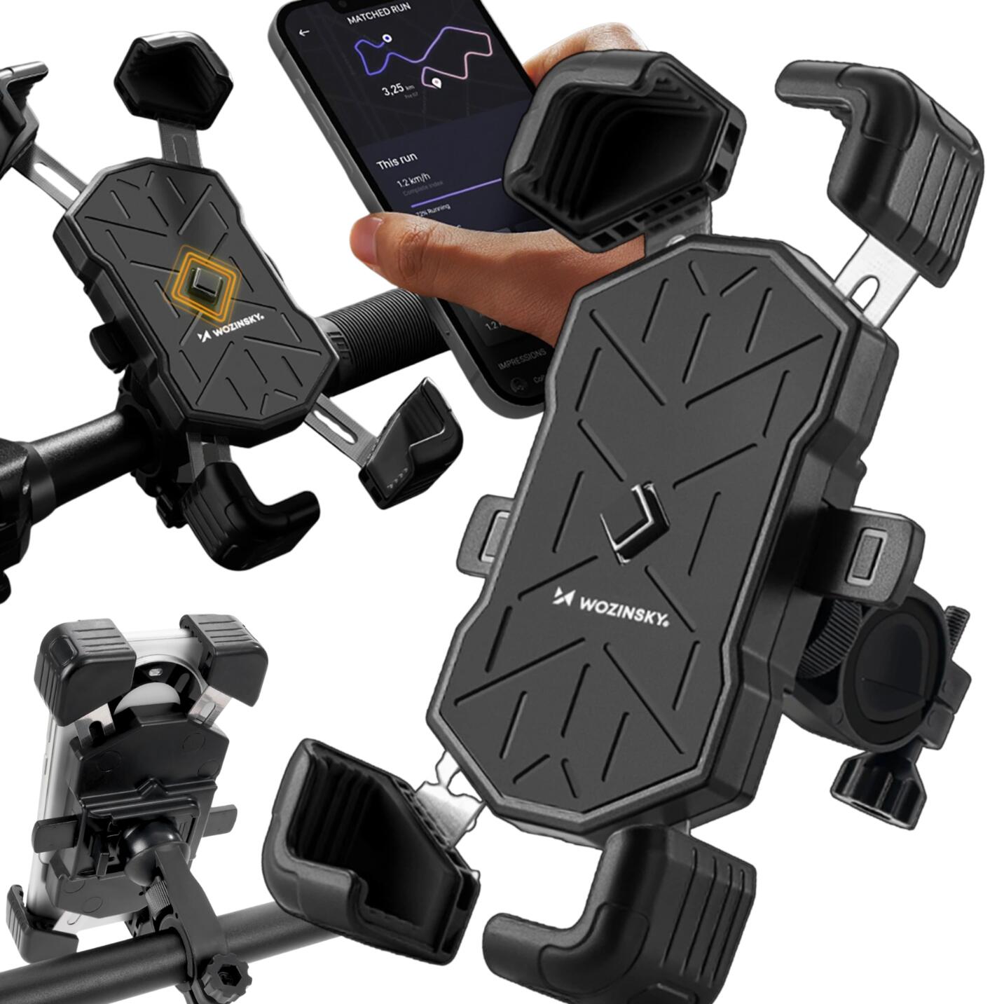Uchwyt rowerowy na telefon na kierownicę stabilny, skuter, wózek, hulajnoga
