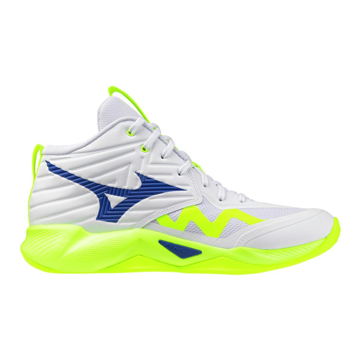 Buty do siatkówki Mizuno Wave Momentum Pro Mid white/lightning yellow/dazzling blue WYSYŁKA W 24H 30 DNI NA ZWROT